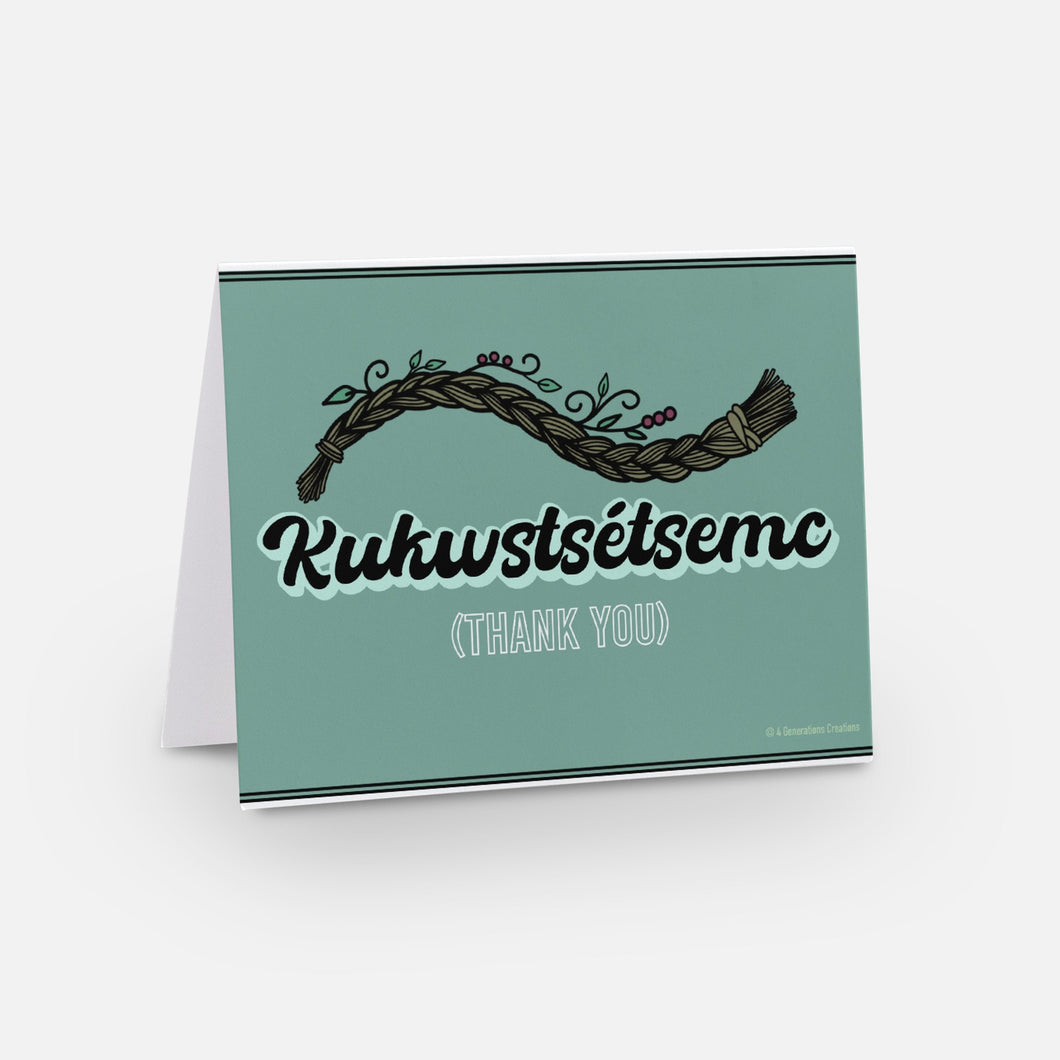 Pack of 6 Post Cards: “Kukwstsétsemc (thank you)”