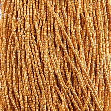Load image into Gallery viewer, Czech Seed Bead 3Cut 10/0 Metallic Gold Strung
