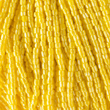Load image into Gallery viewer, Czech Seed Beads 9/0 3Cut Opaque Yellow Luster Strung
