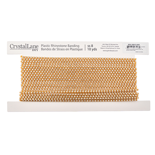 Gold Plastic Rhinestone Banding (10 yards/SS8)