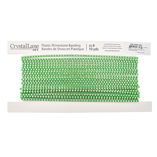 Green Plastic Rhinestone Banding (10 yards/SS8)