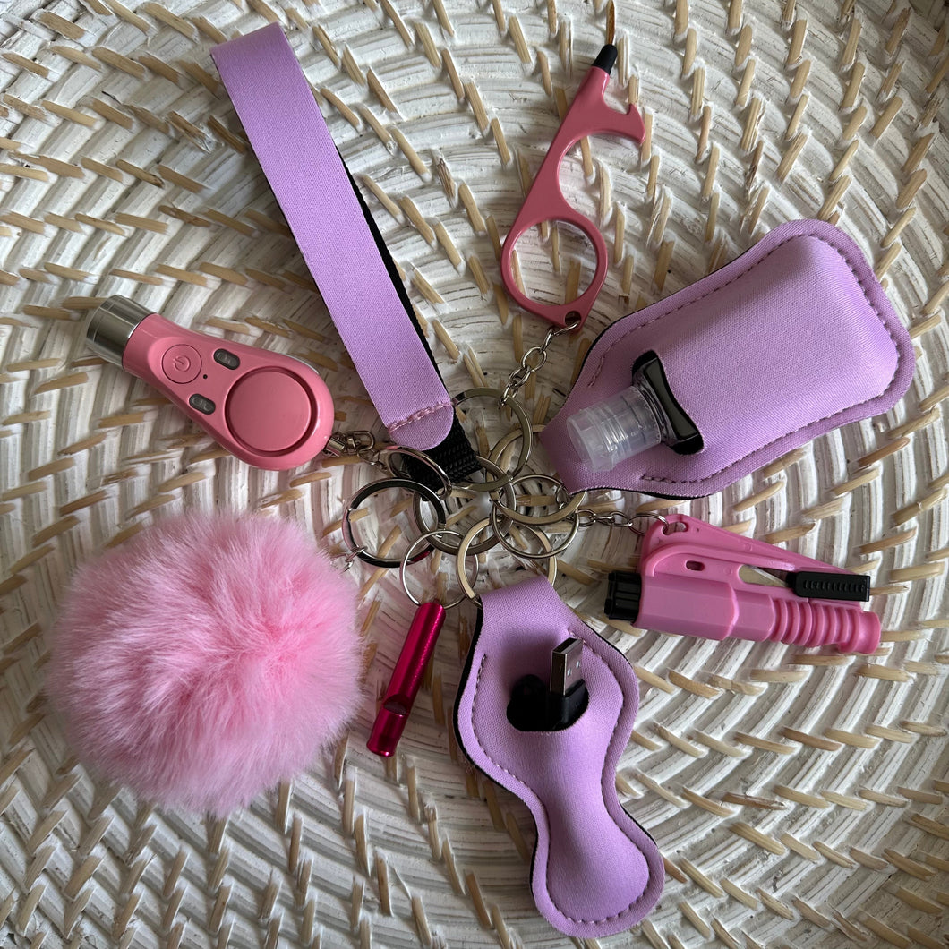 Pink Safety Key Chain