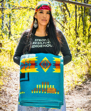 Load image into Gallery viewer, (Premium Wool Queen) Boy Chief Blanket - Turquoise