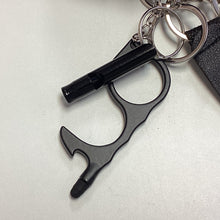 Load image into Gallery viewer, Black Faux-Leather Safety Key Chain