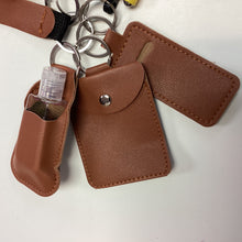 Load image into Gallery viewer, Brown/Yellow Faux-Leather Safety Key Chain
