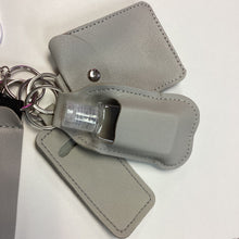 Load image into Gallery viewer, White/Grey Faux-Leather Safety Key Chain
