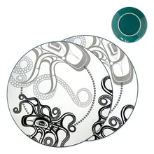 Load image into Gallery viewer, Porcelain Art Dinner Plates (Set of 2) - Octopus (Nuu) by Ernest Swanson