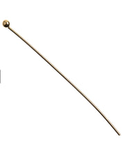 Load image into Gallery viewer, 18kt Gold Ball Head Pins 35×0.5mm 24ga
