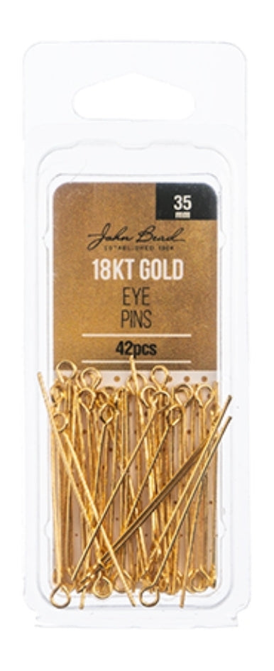 18kt Gold Eye Pins 35×0.7mm 21ga
