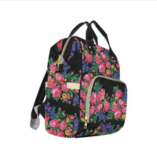 Load image into Gallery viewer, Kokum's Revenge- Black Multi-Function Diaper Backpack- One Size