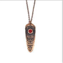 Load image into Gallery viewer, Sacred Feather Necklace (Ruby) by Simone Diamond
