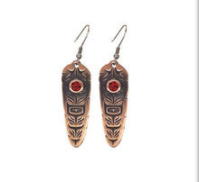 Load image into Gallery viewer, Sacred Feather Earrings (Ruby) by Simone Diamond