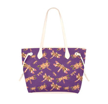 Load image into Gallery viewer, Gathering Yellow Purple Clover Canvas Tote Bag