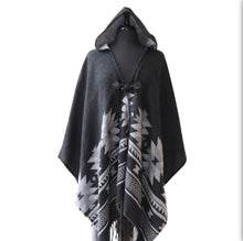 Load image into Gallery viewer, Hooded Fashion Wrap - Visions of Our Ancestors by Leila Stogan