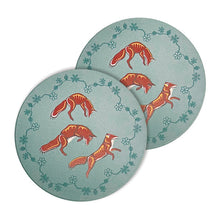 Load image into Gallery viewer, Ceramic Coasters (Set of 2) - Foxes (Wagooshna) by Storm Angeconeb