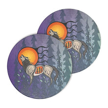 Load image into Gallery viewer, Ceramic Coasters (Set of 2) - Wolf (Ma'iingan) by Storm Angeconeb