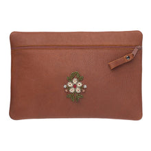 Load image into Gallery viewer, Floret Beaded Utility Bag - Tobacco