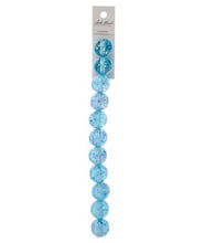 Load image into Gallery viewer, Resin Round Beads with Sequin 7" Strand (15.8mm) - Blue AB