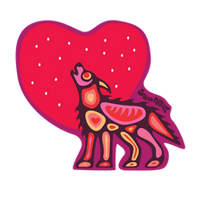 Load image into Gallery viewer, Sacred Natives Strawberry Moon Wolf Sticker