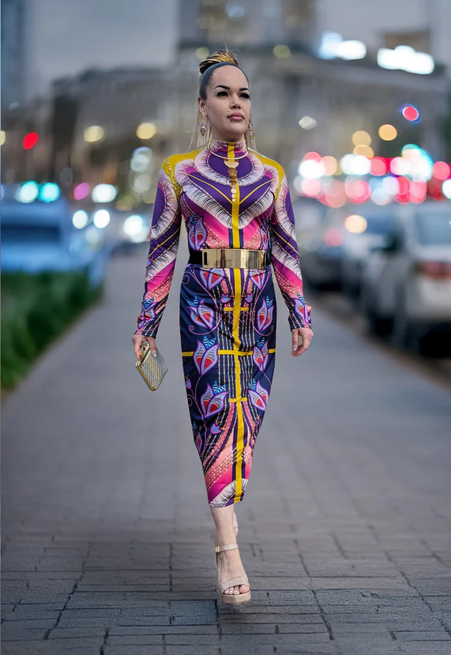 49DZINE Horizon Thunder Bodycon Dress 4 Generations Creations 49DZINE Horizon Thunder Bodycon Dress 4 Generations Creations