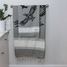 Load image into Gallery viewer, Artisan Cotton Towel (Large)- Soaring Eagle by Corey Bulpitt (Haida)