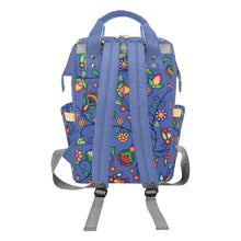 Load image into Gallery viewer, Heartbeat Petals Blue Multi-Function Diaper Backpack/Diaper Bag