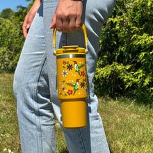 Load image into Gallery viewer, Easy-Carry Insulated Tumbler (30oz) - Hummingbird (Nenookaasi) by Storm Angeconeb