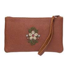 Load image into Gallery viewer, Floret Beaded Wristlet - Tobacco