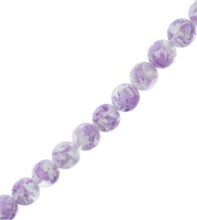 Load image into Gallery viewer, Resin Round Beads with Heart 7" Strand (15.8mm) - Purple