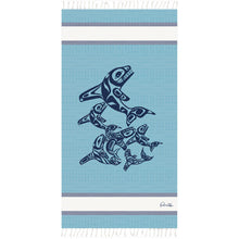 Load image into Gallery viewer, Artisan Cotton Towel (Large)- Orca Family by Paul Windsor