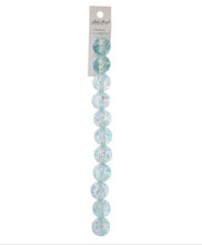 Load image into Gallery viewer, Resin Round Beads with Sequin 7" Strand (15.8mm) - Green AB