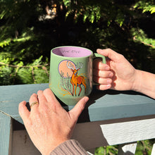 Load image into Gallery viewer, Big Ceramic Mug - Deer (Waawaashkeshi) by Storm Angeconeb