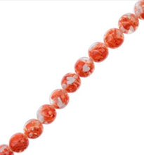 Load image into Gallery viewer, Resin Round Beads with Heart 7" Strand (15.8mm) - Red