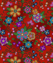 Load image into Gallery viewer, Red Beaded Floral Cotton
