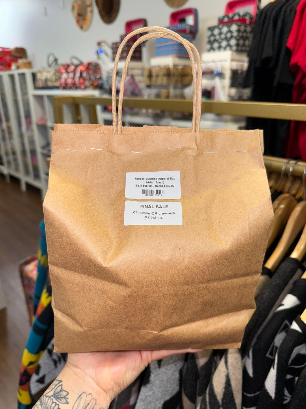 Unisex Surprise Apparel Bag (Adult Small) *FINAL SALE*