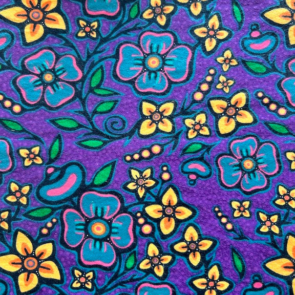 11-JTF1-PURP Ojibway Floral Flannelette