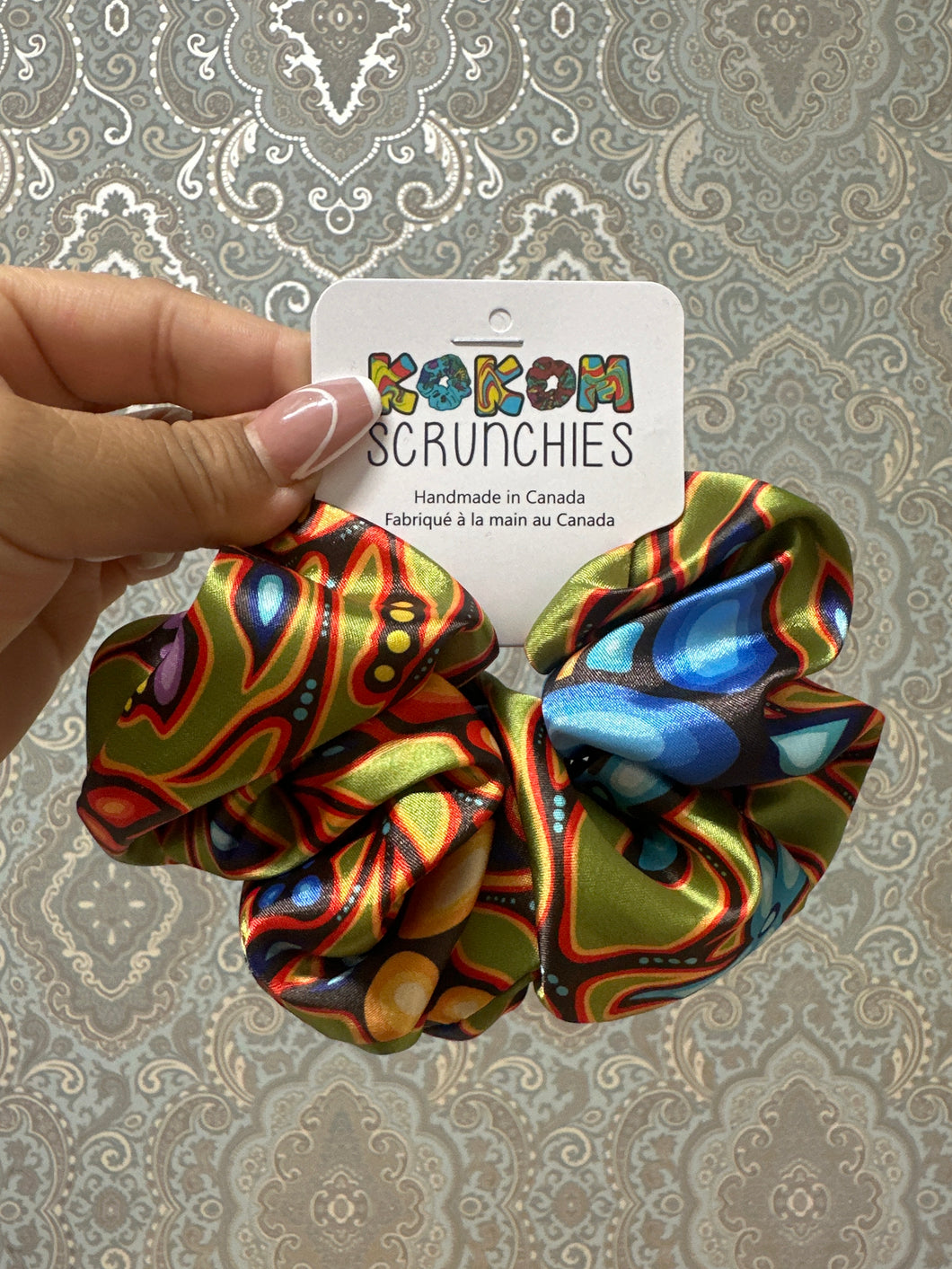 XL Scrunchie - Green Satin