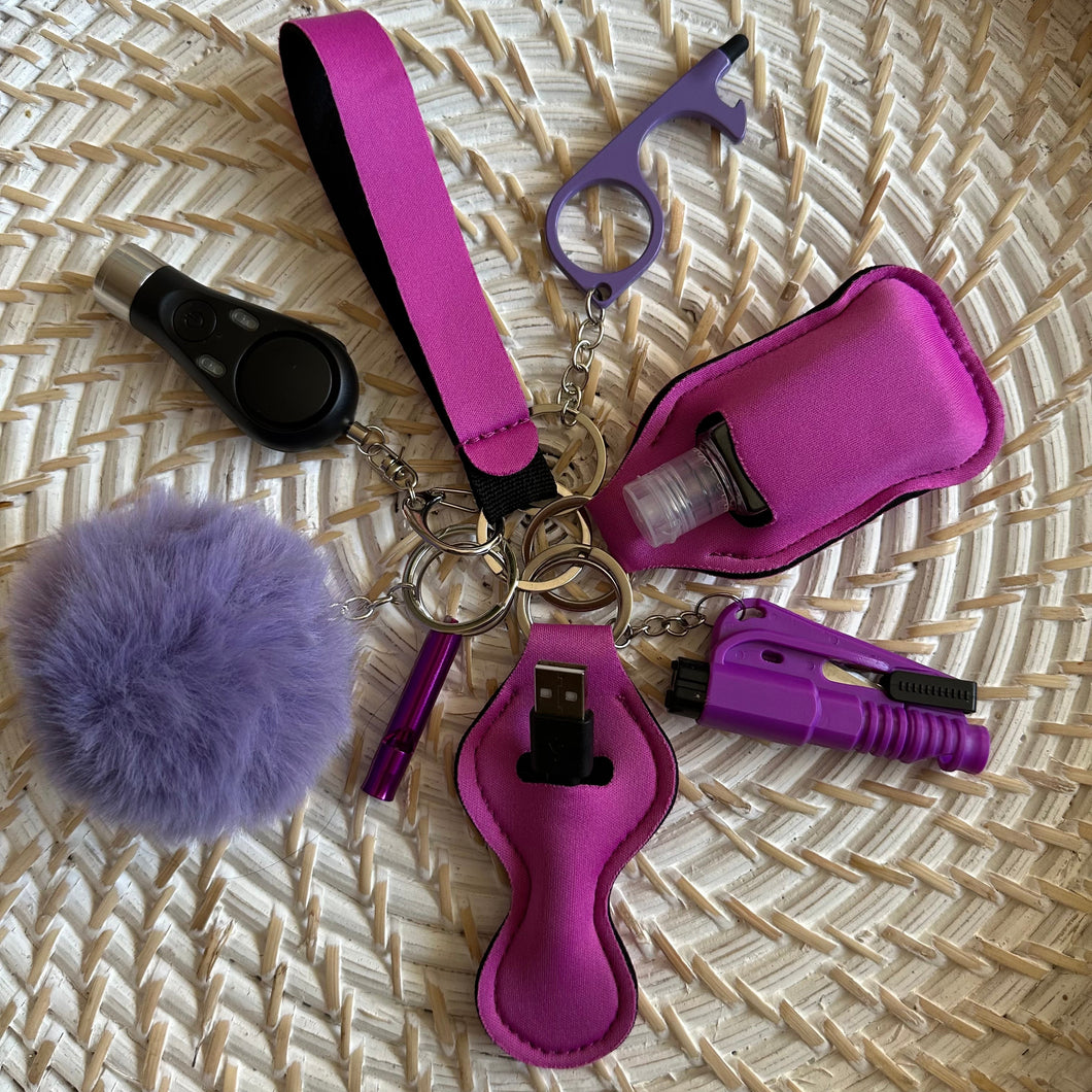 Purple Safety Key Chain
