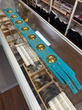Load image into Gallery viewer, Adult Turquoise Geometric Belt
