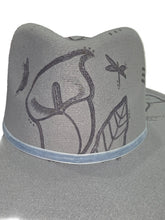 Load image into Gallery viewer, Grey Hat - Flowers

