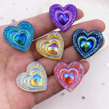 Load image into Gallery viewer, Heart AB Resin Flatback 25mm (1-each)
