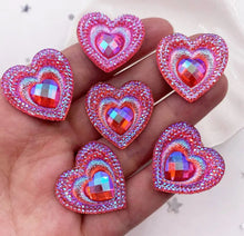 Load image into Gallery viewer, Heart AB Resin Flatback 25mm (1-each)
