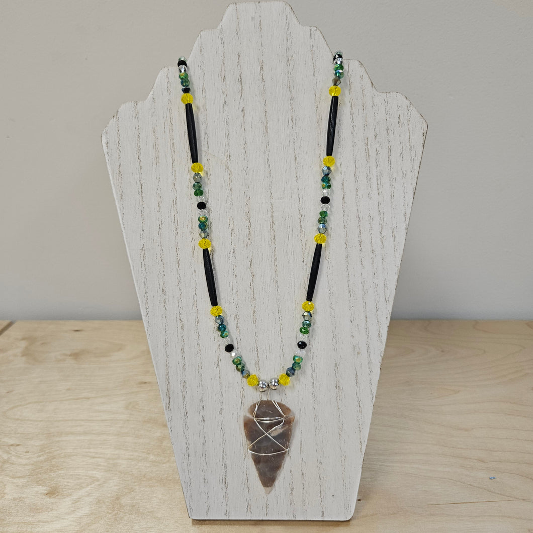 Hairpipe Bone, Real Stone Arrowhead Necklace (TL14)