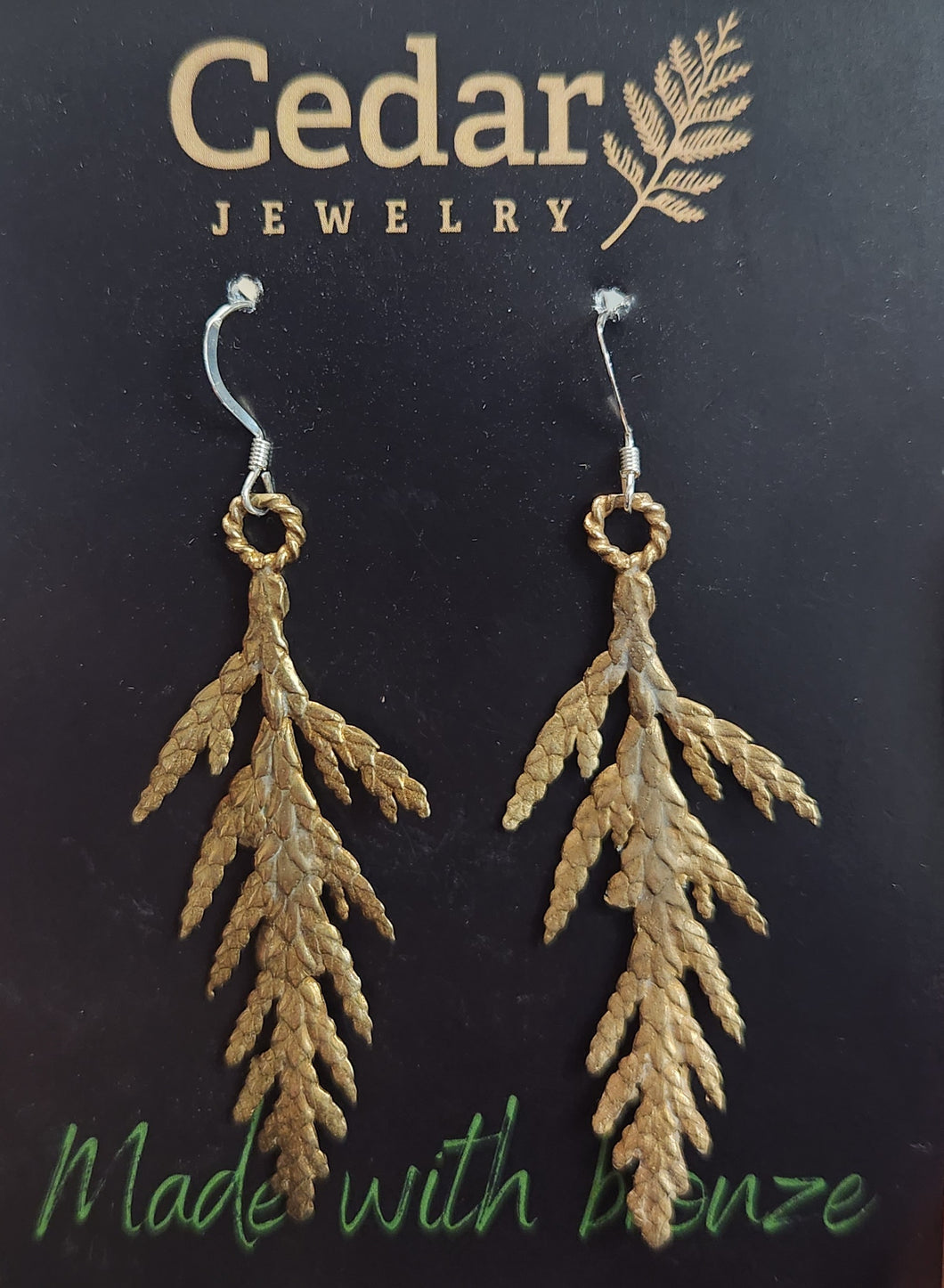 Large Bronze Cedar Earrings