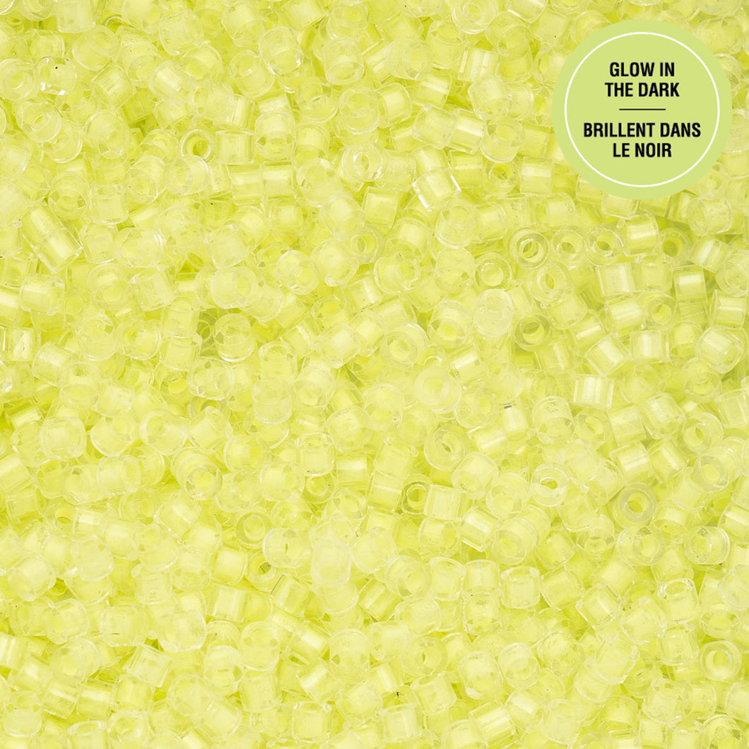 11/0 Cylin Bead Glow In The Dark- Yellow Neon