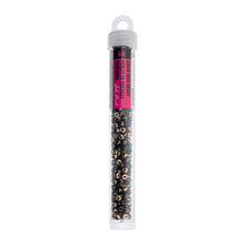 Load image into Gallery viewer, (Vial Czech Size 6/0) Opaque Black Gold Halfcoat
