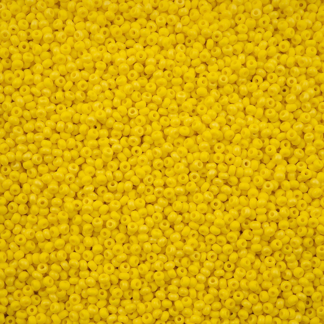 11/0 Seedbead Opaque Matt Rainbow Yellow