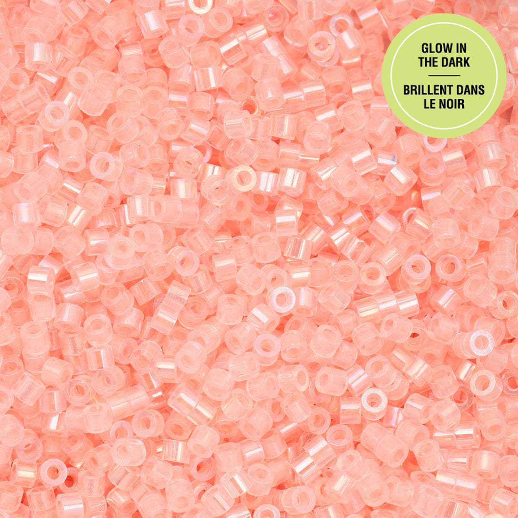 11/0 Cylin Bead Glow in Dark AB - Coral