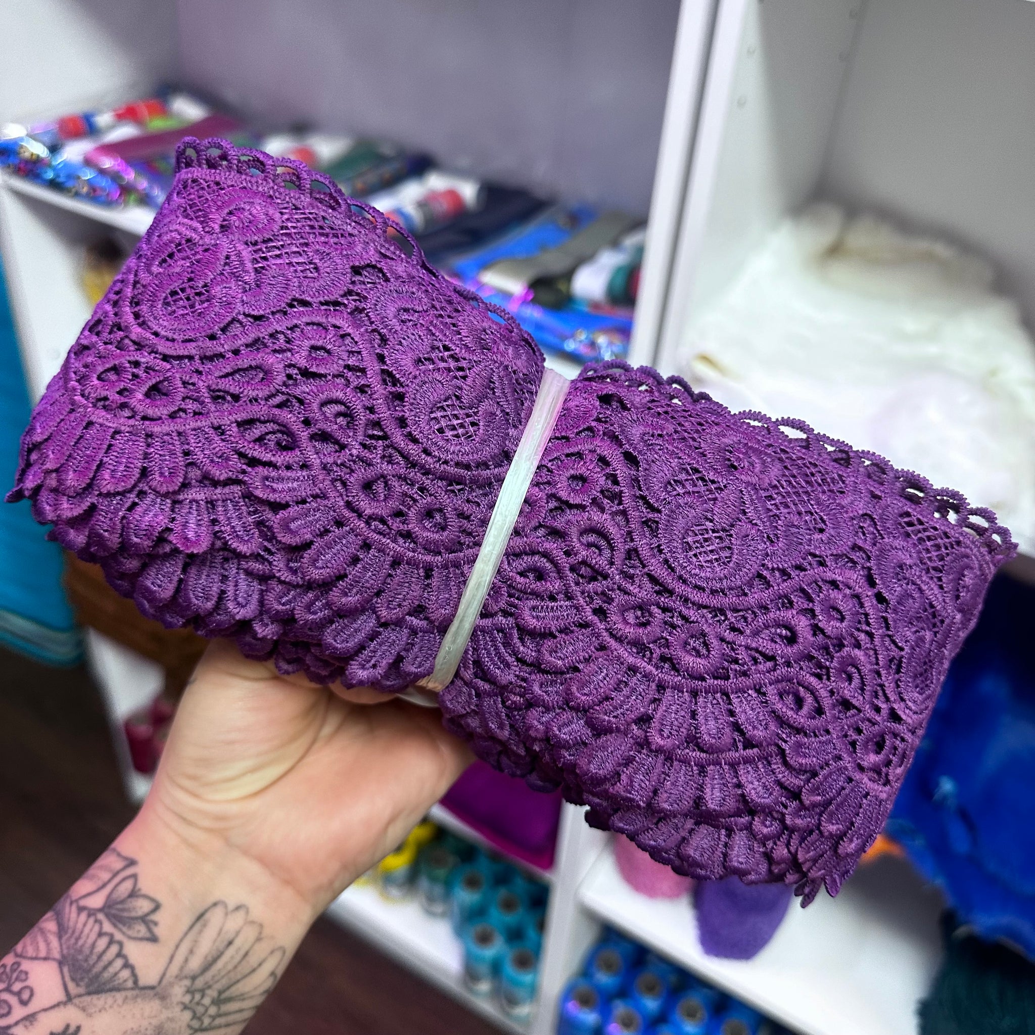 Lace Trim by the Meter Purple