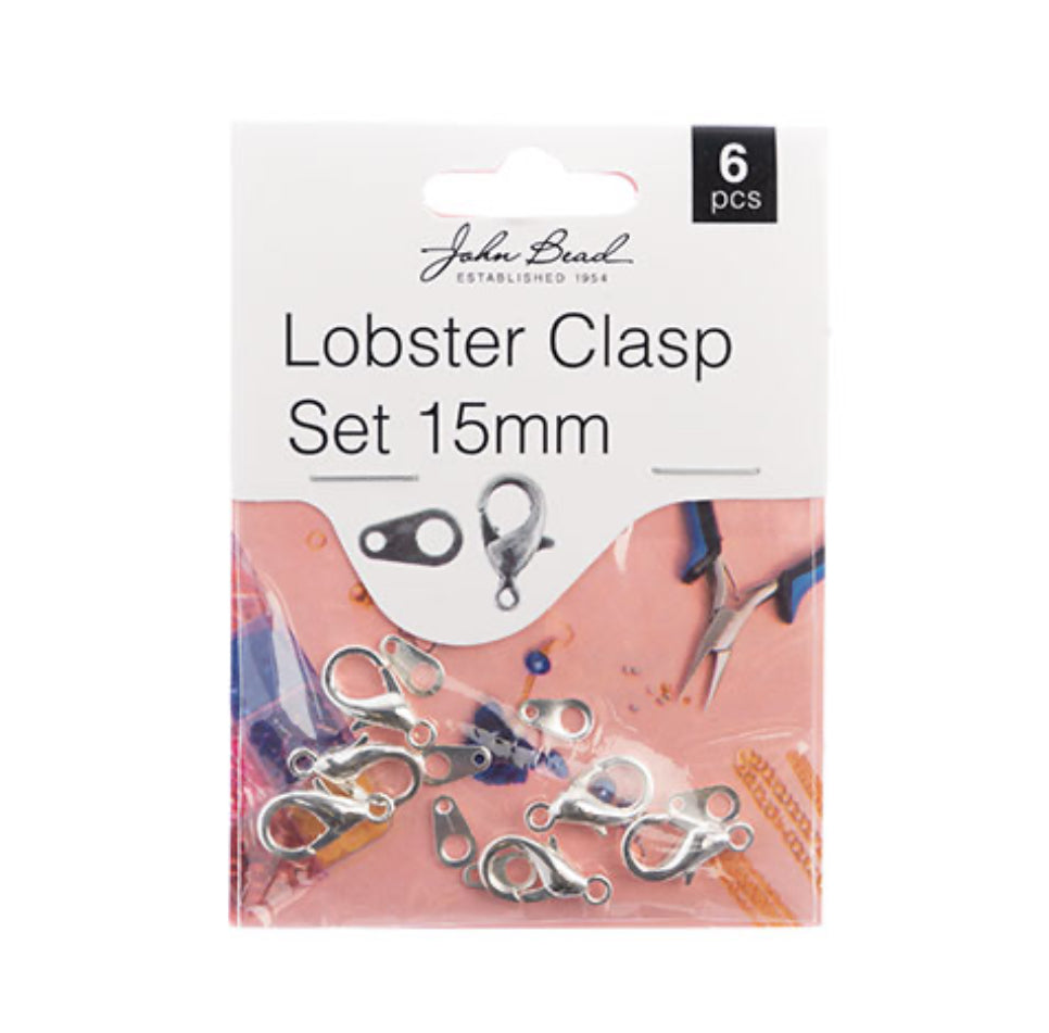 *Lobster Clasp Set 15mm (silver)